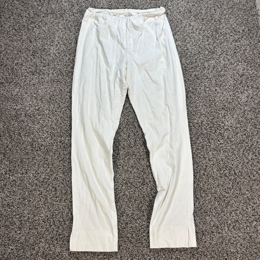 Soft Surroundings Women's Size S Cream Cotton Spandex Pull On Leggings 20107